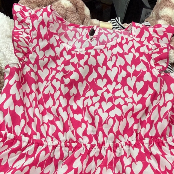 Pink Heart Pattern Kids Dress - Picture 4 of 5